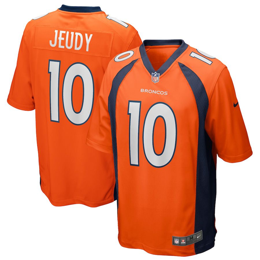 Men Denver Broncos #10 Jerry Jeudy Nike Orange Game NFL Jersey